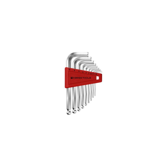 PB Swiss PB 212.H-10 Key L- Wrenches with Ball Point, set in a practical plastic holder