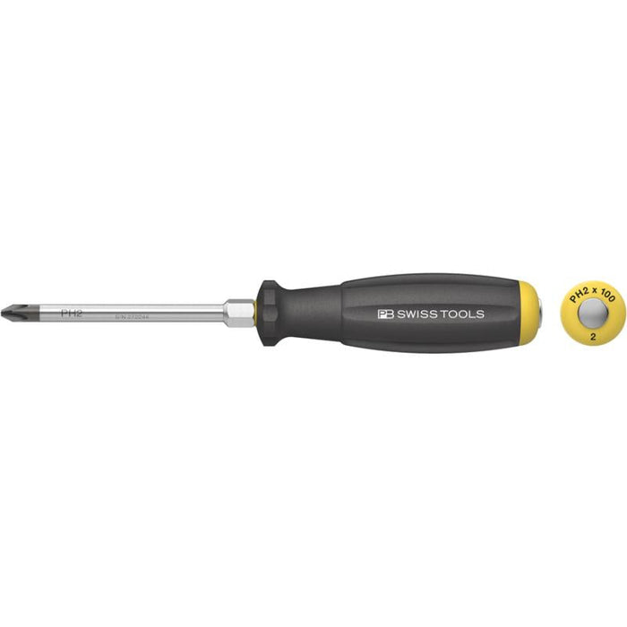 PB Swiss PB 8193.DN 1-80 Swiss Grip Screwdrivers, with Hex Wrench for Phillips Screws, PH1, 80 mm