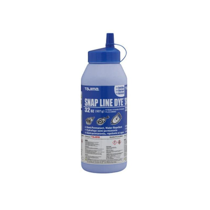 Tajima PLC3-DB900 Snap Line Dye, permanent marking chalk, dark blue, easy-fill nozzle, 32 oz. / 907 g