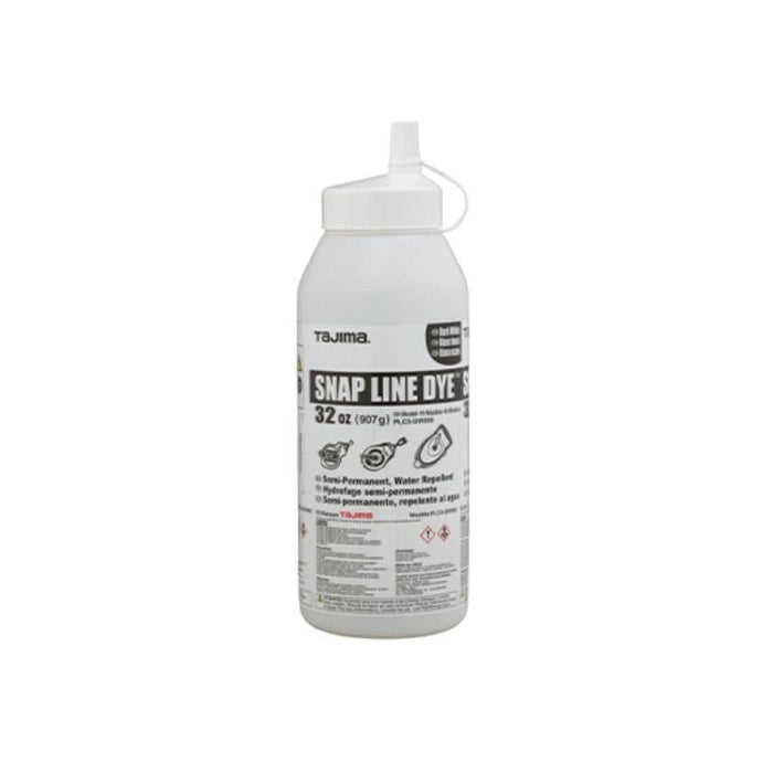 Tajima PLC3-DW900 Snap Line Dye, permanent marking chalk, dark white, easy-fill nozzle, 32 oz. / 907 g