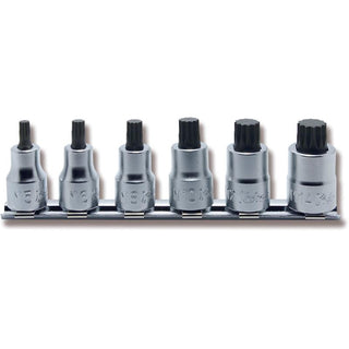 Ko-Ken RS3020/6-L38 3/8 Sq. Dr. Bit Socket set XZN M5-M14 Triple Square Length 38mm 6 pieces