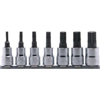 Ko-Ken RS3020/7-L50 3/8 In Sq. Dr. Bit Socket set XZN M4-M14 Triple Square Length 50 mm 7 Pieces