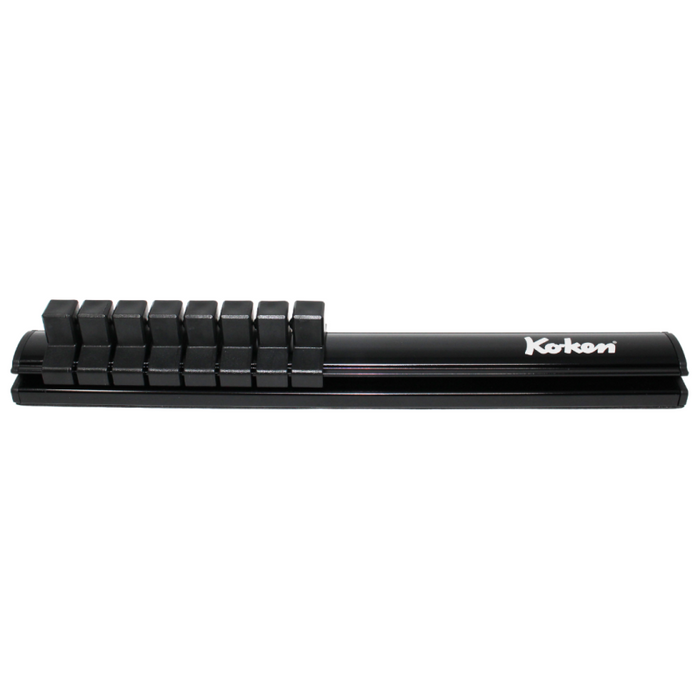 Ko-ken RSAL200-3/8X8 Magnetic Aluminum Rail 3/8"Dr. Plastic Clip 8 Pcs 200 mm
