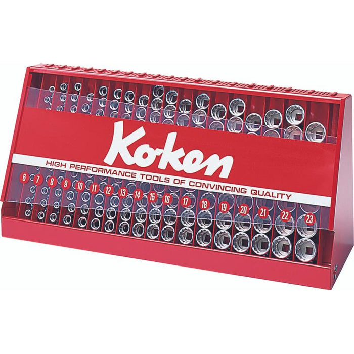 Ko-ken S3240A-05 3/8"Sq. Drive 12 Point Socket Set 126 Pieces