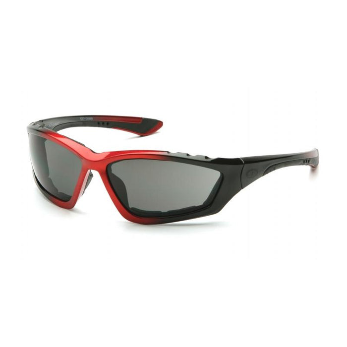 Pyramex SBR8720DTP Accurist Gray Anti-Fog Lens with Padded Black/Red Frame