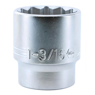 Wiha Tools 33822 12 Point, 1/2 Inch Drive Standard Socket, 1-3/16 Inch