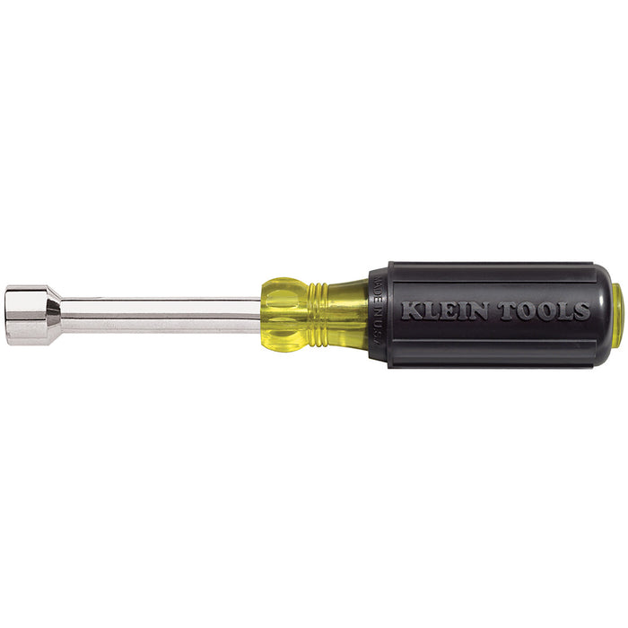 Klein Tools 630-7/16 7/16" x7.3" Cushion-Grip Hollow-Shank Nut Driver with 3-Inch Shank