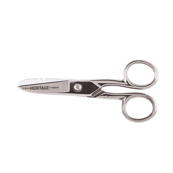 Klein Tools 100CS Serrated Electrician Scissors with Stripping