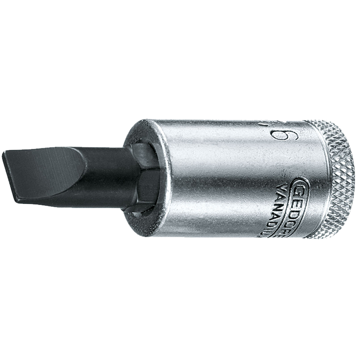 Gedore 6666370 IS 30 10X1 6 Slotted Screwdriver Bit Socket, 3/8"