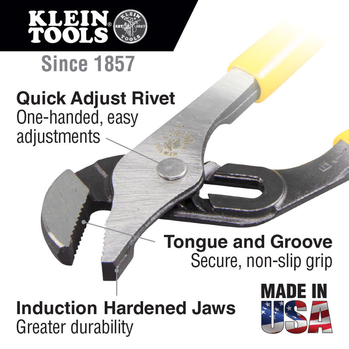 Klein Tools D502-12TT Pump Pliers, 12", with Tether Ring
