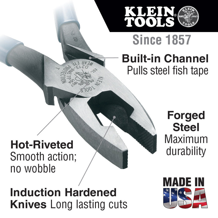 Klein Tools D213-9NETP 9" High Leverage Side Cutting Fish Tape Pulling Plier