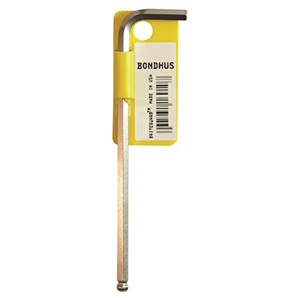 Bondhus 16915 7/16" Ball End Tip Hex Key L-Wrench with BriteGuard Finish, Tagged and Barcoded, Long Arm