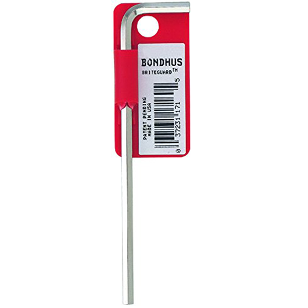 Bondhus 17152 2mm x 100mm Ball End Tip Hex Key L-Wrench with BriteGuard Finish, Tagged and Barcoded, 10 Pack