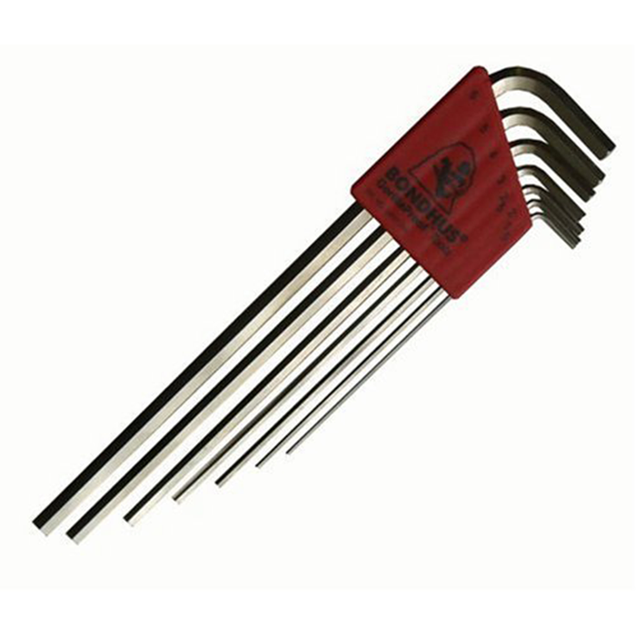 Bondhus 17192 Set of 7 Hex L-wrenches with BriteGuard Finish, Extra Long Length, Sizes 1.5-6mm