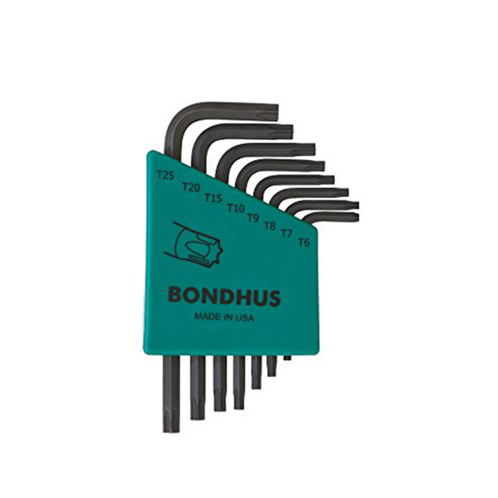 Bondhus 31732 Set of 8 TORX® L-wrenches, Short Length, Sizes T6-T25