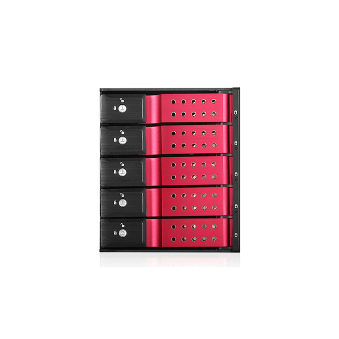 iStarUSA BPN-DE350SS-RED  Trayless 3x 5.25" to 5x 3.5" SAS SATA 6 Gbps HDD Hot-swap Rack