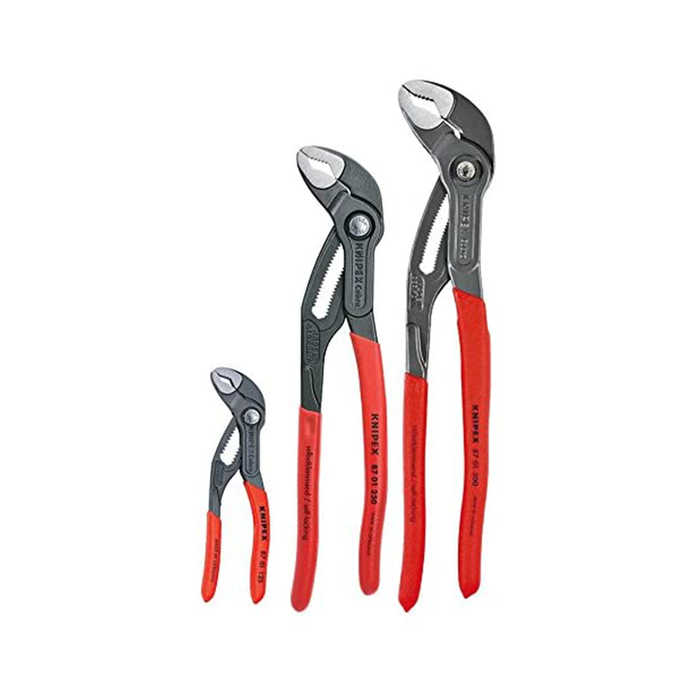 Knipex 9K 00 80 122 US Cobra Pliers Tool Set with Keeper Pouch, 3 Pc.