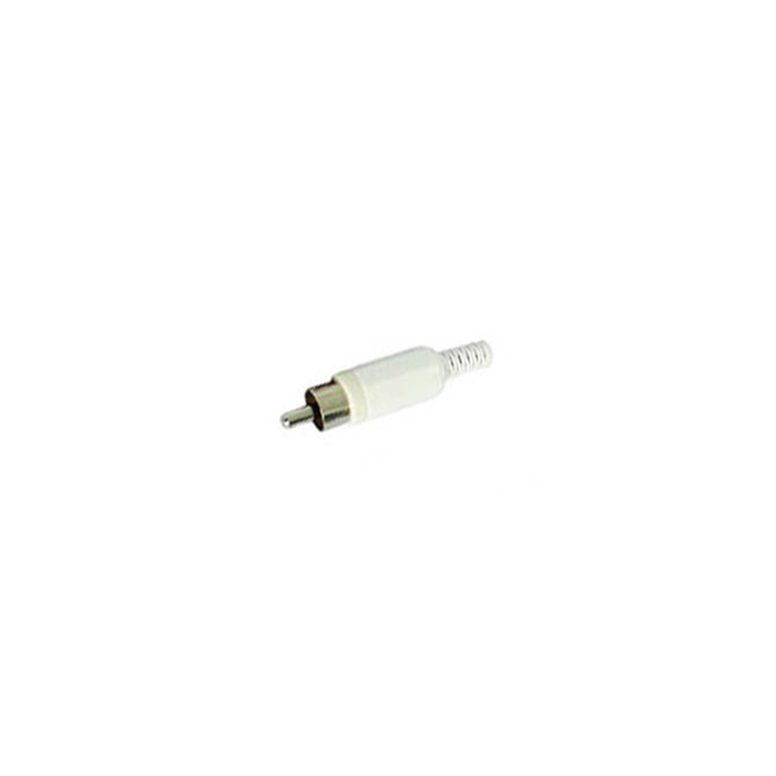 Velleman CA047W RCA Phono Male Plug, Plastic Handle White