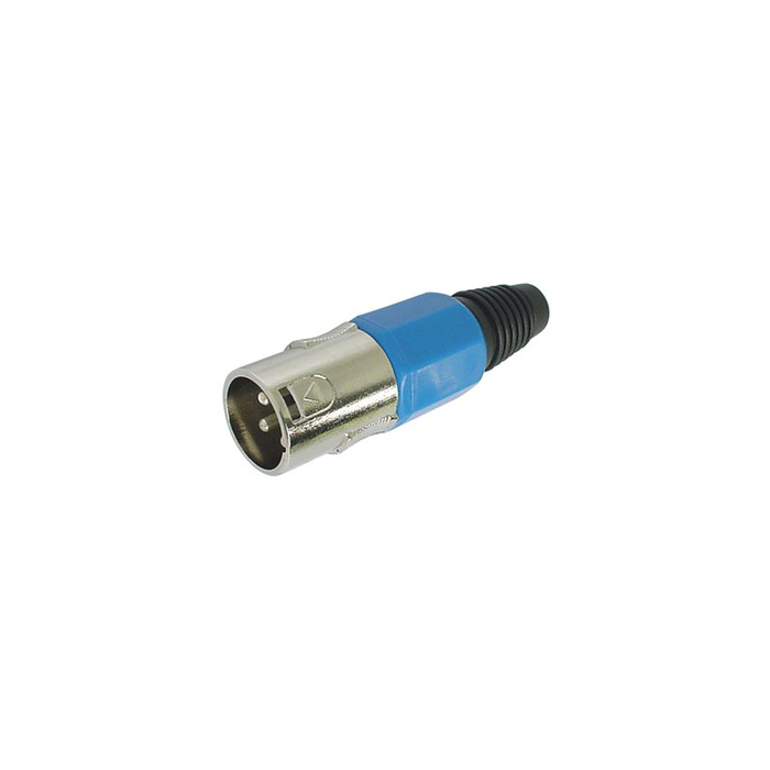 Velleman CA101BL 3-PIN XLR PLUG, NICKEL-PLATED, BLUE