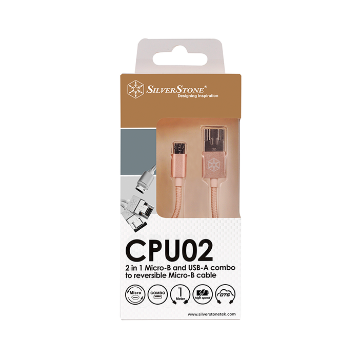 SilverStone CPU02G 2 in 1 Micro-USB combo USB-A to Micro-B cable