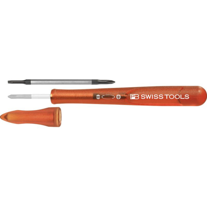 PB Swiss Tools PB 168.0 Red Interchangeable blade screwdriver, for slotted/Phillips screws, PH0/SL0
