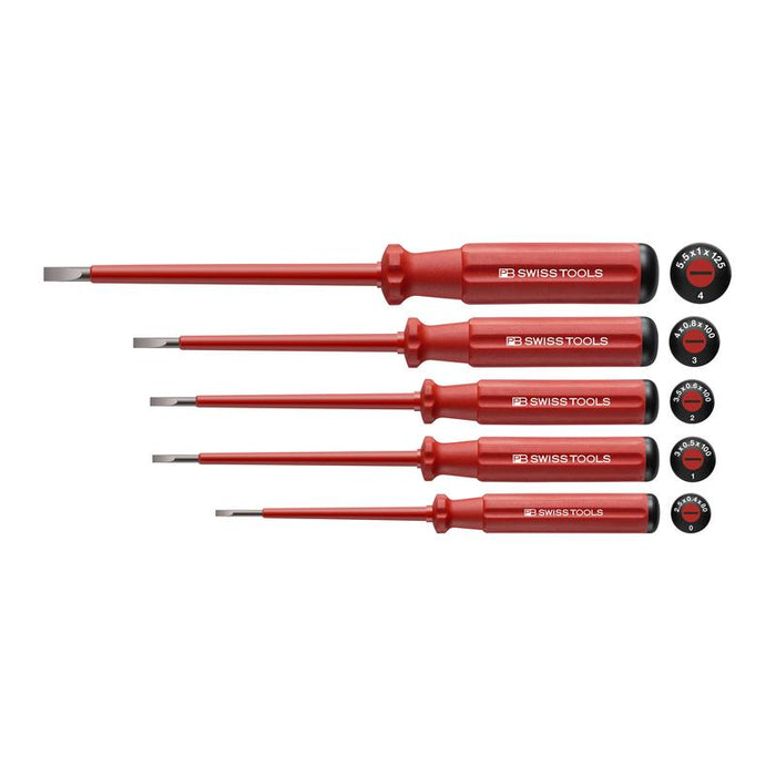 PB Swiss Tools PB 5538.CBB Classic VDE screwdriver set, fully insulated up to 1000 V AC/1500 V DC