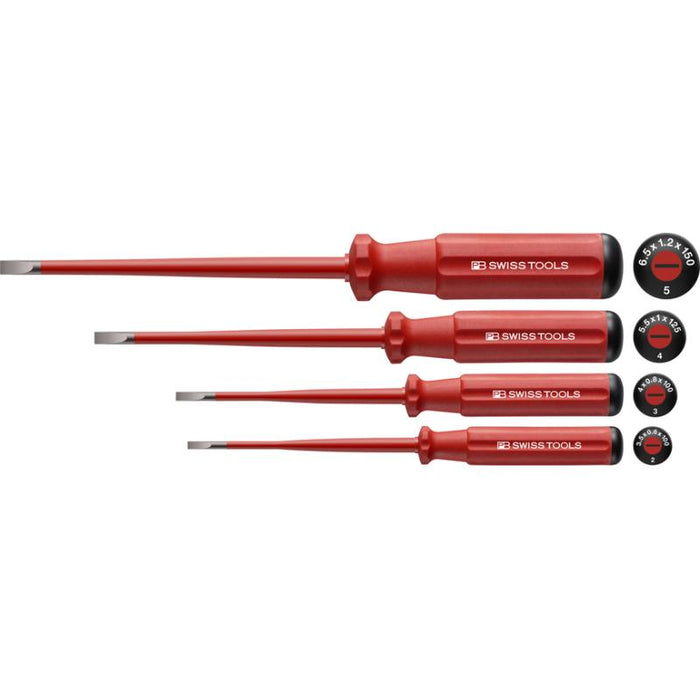 PB Swiss Tools PB 5538.SL CBB Classic VDE slim screwdriver set, fully insulated up to 1000 VAC/1500 VDC