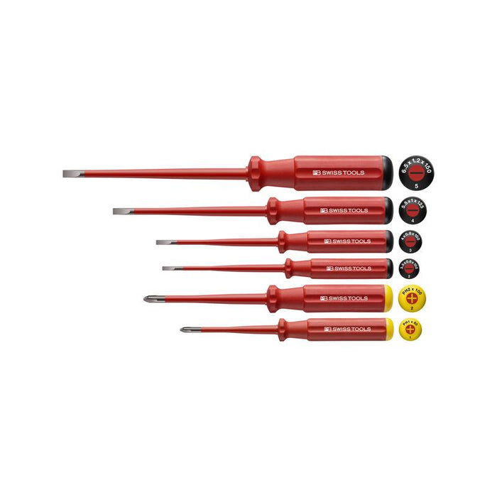PB Swiss Tools PB 5542.SL CBB Classic VDE slim screwdriver set, fully insulated up to 1000 VAC/1500 VDC