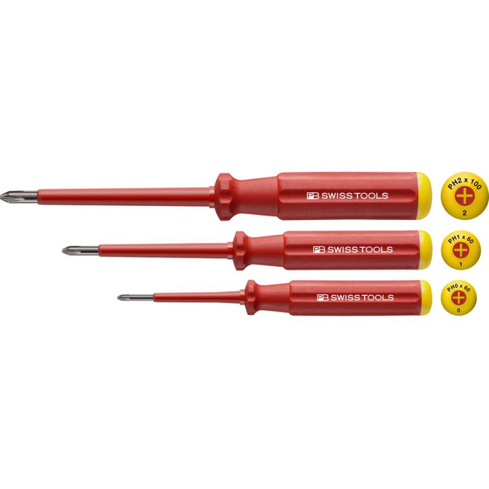PB Swiss Tools PB 5548.CBB Classic VDE screwdriver set, fully insulated up to 1000 V AC/1500 V DC