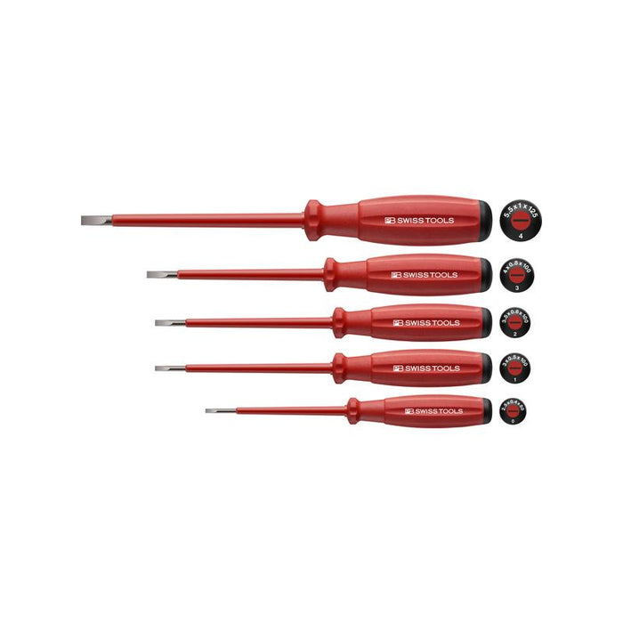PB Swiss Tools PB 58538 SwissGrip VDE Screwdriver Set, Insulated, 5pcs