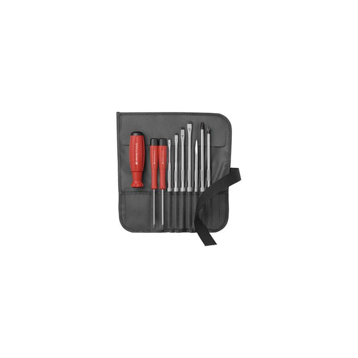 PB Swiss Tools PB 8218.GY CBB SwissGrip Screwdriver Set With Interchangeable Blades, Slotted, Phillips, 10 Piece