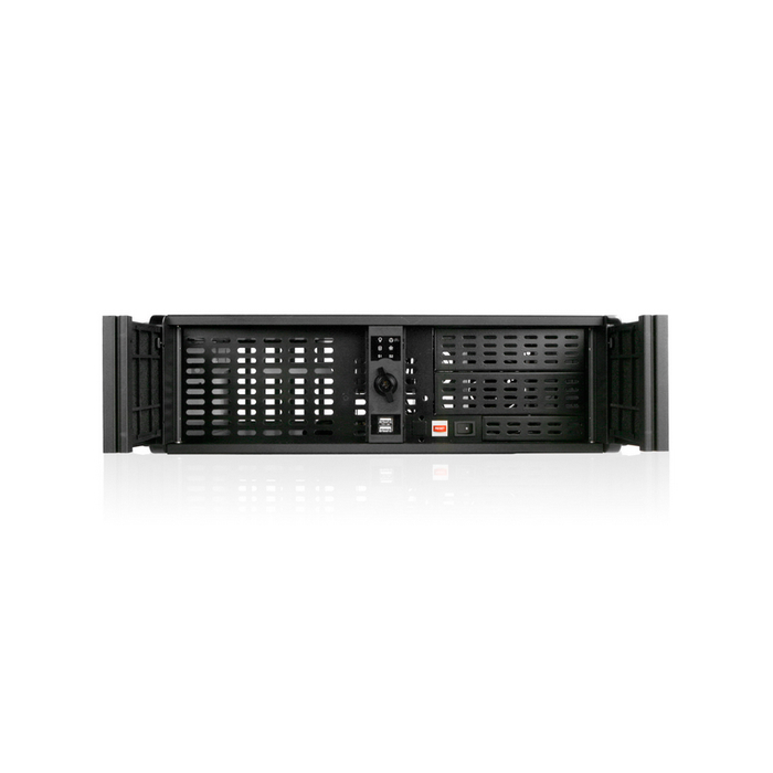 iStarUSA D-300-FS-RED 3U Compact Stylish Rackmount Chassis Front-mounted ATX Power Supply
