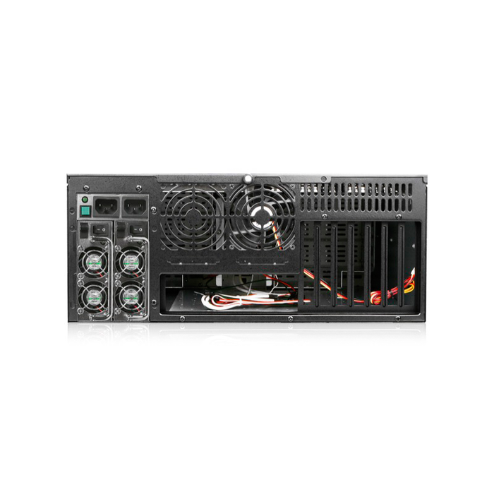 iStarUSA D-406-50R8A 4U Compact Stylish Rackmount Chassis with 500W Redundant Power Supply