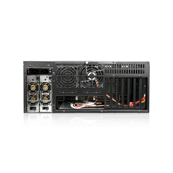 iStarUSA D-406SE-50R8PD8 4U Compact Stylish Rackmount Chassis with 500W Redundant Power Supply