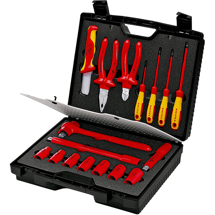 Knipex 98 99 11 Electrician's Compact Tool Case Set, 17 Pc.