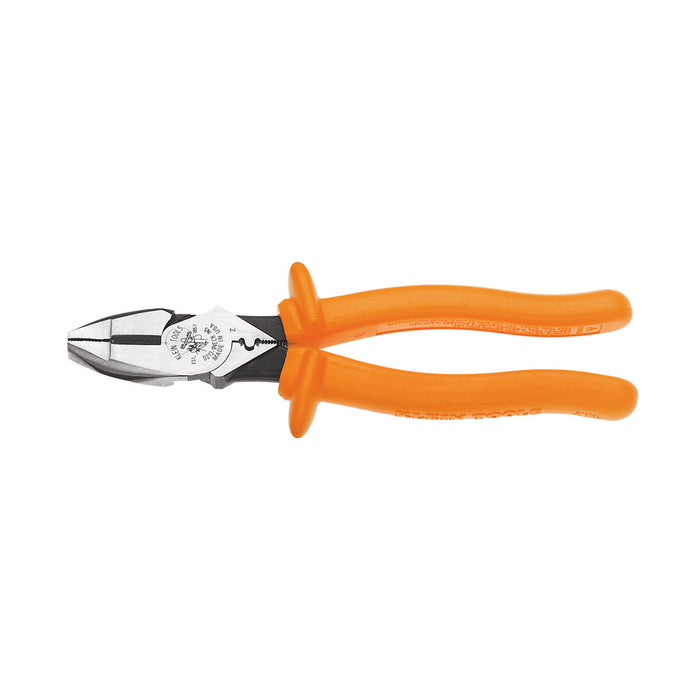 Klein Tools D213-9NE-CR-INS 9" Insulated High-Leverage Side-Cutting Pliers-Connector Crimping