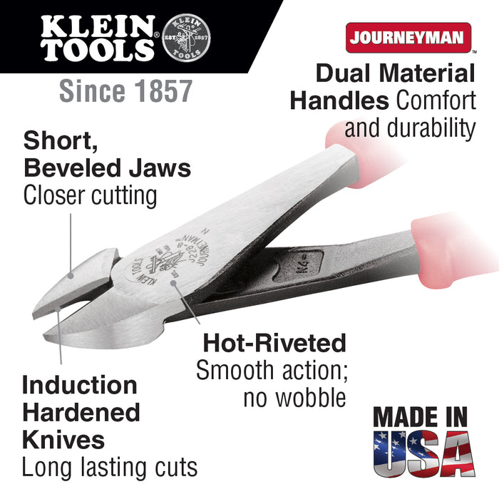 Klein Tools J2000-28 Pliers, Heavy-Duty Diagonal-Cutters, 8-Inch
