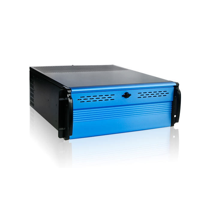 iStarUSA D2-407-BL-50R8P8 4U Compact Stylish Rackmount Chassis with 500W Redundant Power Supply