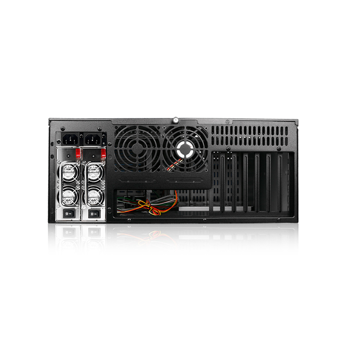 iStarUSA D2-407-BL-55R8P 4U Compact Stylish Rackmount Chassis with 550W Redundant Power Supply