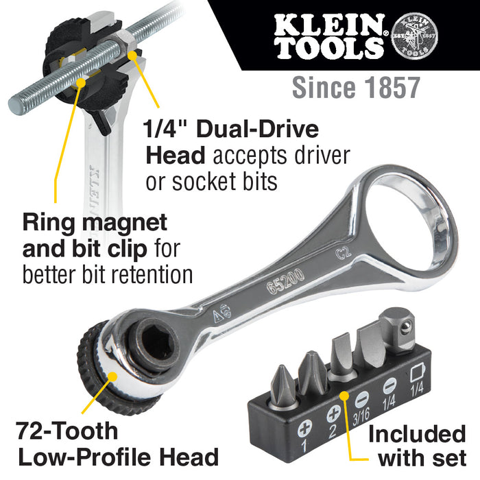 Klein Tools 65200 Electrician's Mini Ratchet Set, 5-Piece