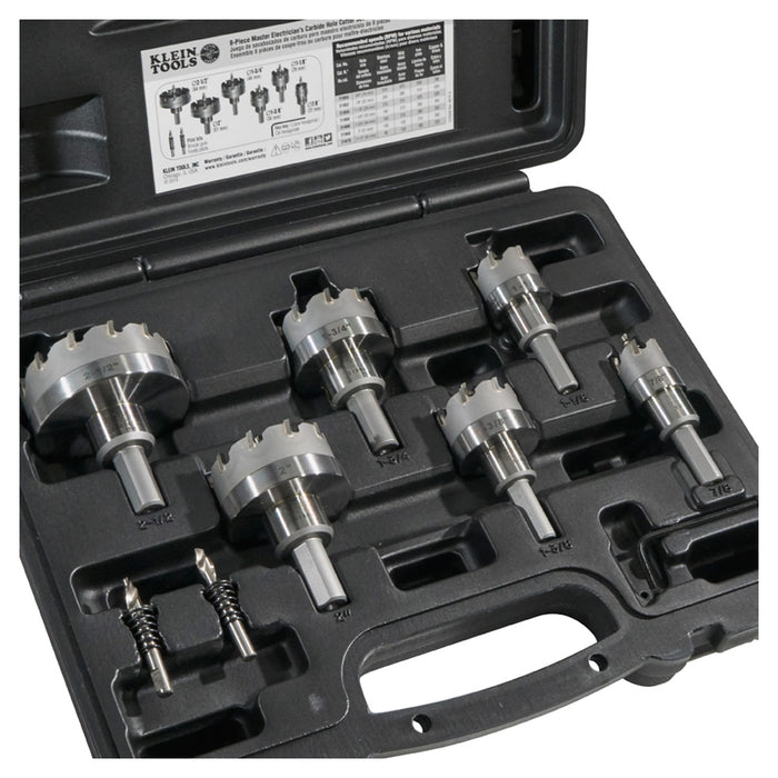 Klein Tools 31873 8-Piece Master Electrician's Hole Cutter Kit