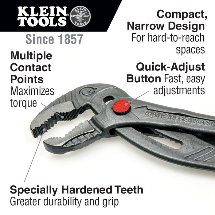Klein Tools D504-10B Quick Adjust Klaw Pump Plier
