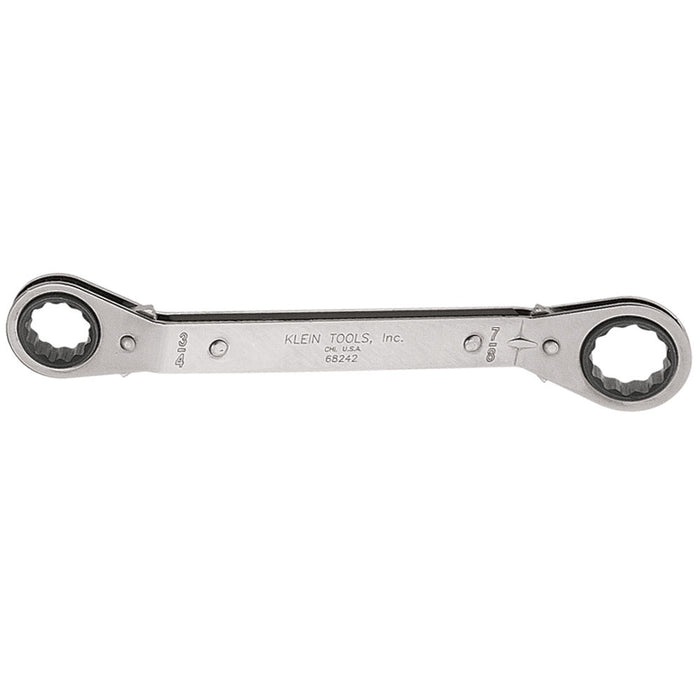 Klein Tools 68242 3/4" x 7/8" Fully Reversible Ratcheting Offset Box Wrench