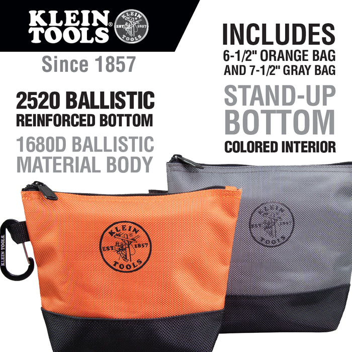 Klein Tools 55470 Stand-Up Zipper Bags, 2 Pk