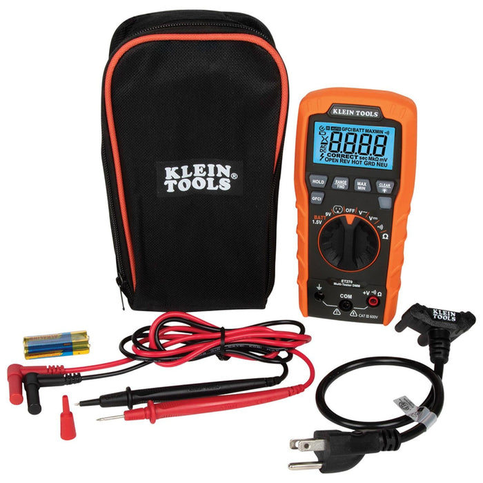 Klein Tools ET270 Digital Multi-Tester DMM with Receptacle Tester