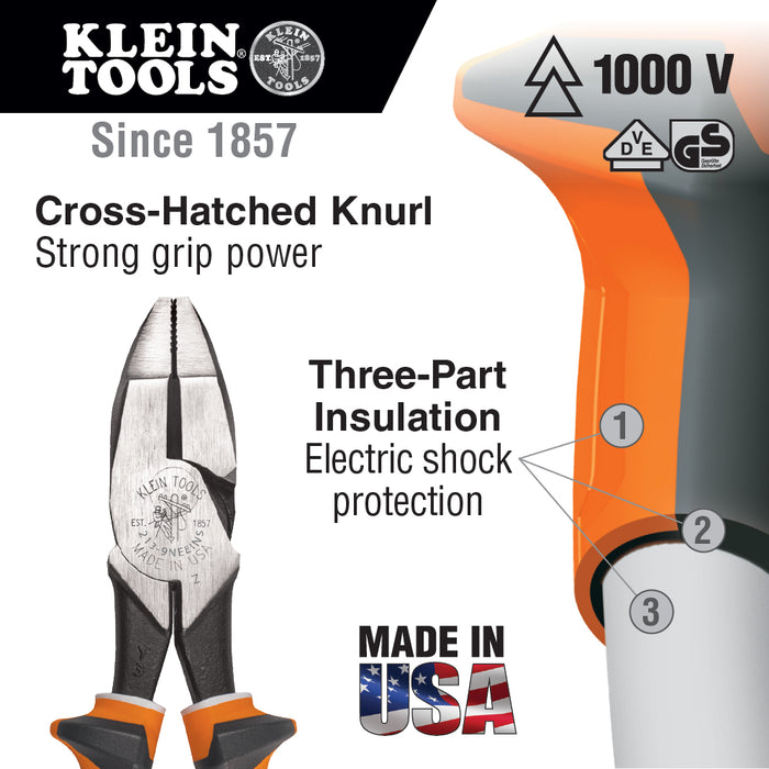 Klein Tools 20009NEEINS Heavy Duty Side Cutting Pliers Insulated