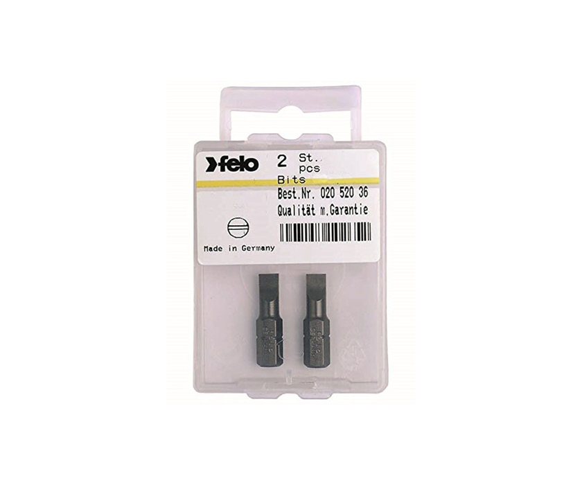 Felo 0715731890 3/16 x 1" Slotted Industrial Bits, 2 Pack