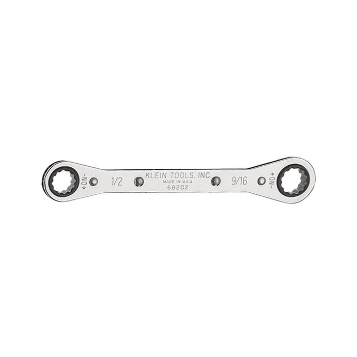 Klein Tools 68202 1/2" x 9/16" Ratcheting Box Wrench