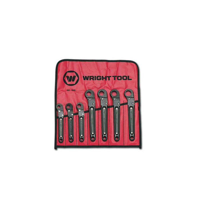 Wright Tools 1640 Ratcheting Flare Nut Wrench Set 7 Pieces