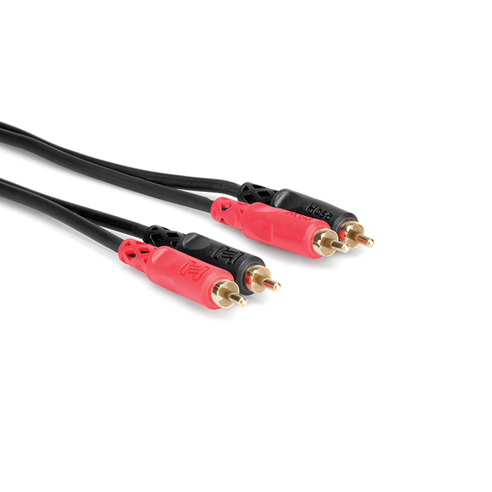 Hosa CRA-202AU Gold Plated Dual RCA to Dual RCA Cable, 6.6ft
